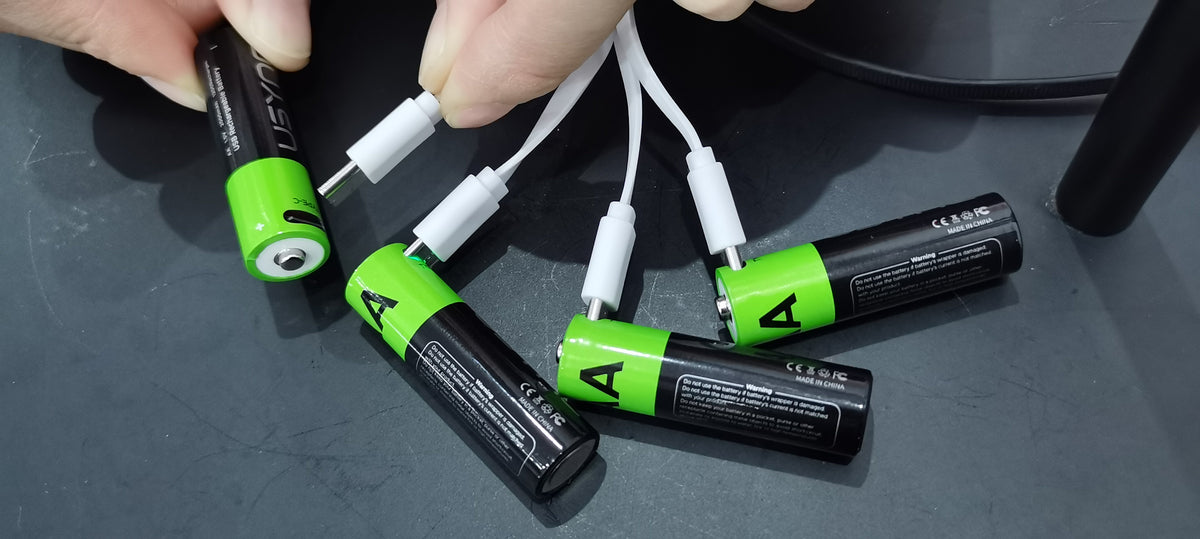 AA USB-C Rechargeable Batteries – 4 Pack | 3000mWh / 2000mAh