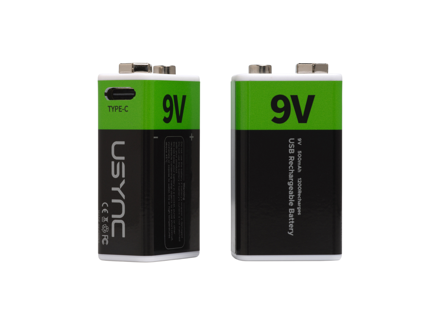 9V rechargeable batteries 2 Pack<br/>3000MWh – 500mAh