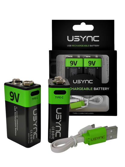 9V rechargeable batteries 2 Pack<br/>3000MWh – 500mAh